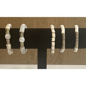 badu jewelry white bamboo tube bracelets